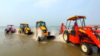 tractors washing Mahindra Arjun Novo 605 Swaraj 963 JCB 4x4 JCB 3dx [upl. by Rahcir]