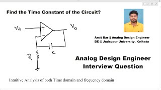 Analog Design Interview Find the time constant of the opamp Circuit [upl. by Nylirej]