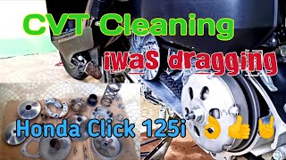 CVT Cleaning Honda Click 125 Iwas Dragging  baklasassemble Paano maglinis ng panggilid [upl. by Puglia552]