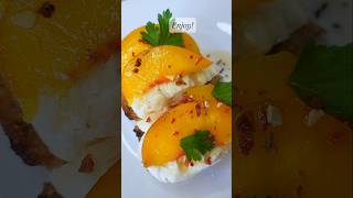 Peach toast 🍑 breakfast food cooking recipe easyrecipe [upl. by Condon]