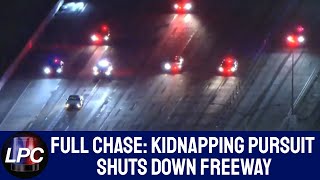 Full Chase Kidnapping Pursuit Shuts Down Freeway [upl. by Aicelf]