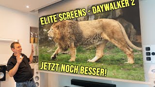 Test ALR Kontrastleinwand Elite Screens Daywalker 2  Optimaler Kontrast im Wohnzimmerkino [upl. by Whitten]