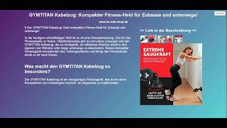 GYMTITAN Kabelzug Kompakter FitnessHeld für Zuhause und unterwegs [upl. by Shellie]