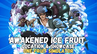 AWAKENED ICE LOCATION AND SHOWCASE ONE FRUIT SIMULATOR [upl. by Teemus]