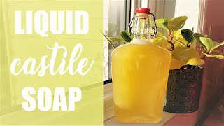 Liquid CASTILE Soap  100 OLIVE OIL  Cold Process [upl. by Heim686]