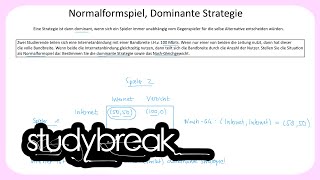 Normalformspiel Dominante Strategie  Spieltheorie [upl. by Haimarej]