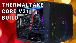 Thermaltake Core V21  GTX 1660 Super  Gaming PC  Time Lapse Build [upl. by Kcired]