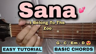 Sana Guitar Tutorial  I Belong To The Zoo EASY CHORDS [upl. by Aisiram]