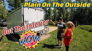 Must See 19 Years Old 8×20 Cargo Trailer Camper Conversion With Absolutely Stunning Interior [upl. by Hephzipah542]