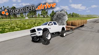 BeamNGdrive MP  FRAME TWISTING 2000HP CUMMINS TRUCK PULL DRAG RACE [upl. by Lynde741]