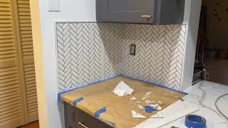 How to install Tile Backsplash with trim and a jig [upl. by Coop]