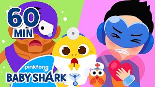 BEST Baby Shark Doctor Meets Superheros at the Hospital  Compilation  Baby Shark Official [upl. by Litta]