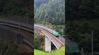 🚆 Die Re 460 010 auf der Intschireussbrücke Ein Intercity nach Zürich HB und hupt zur Begrüßung 🚂 [upl. by Aynod]