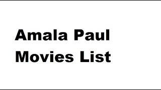 Amala Paul Movies List  Total Movies List [upl. by Hsan]