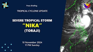 Press Briefing Severe Tropical Storm NikaPH Toraji at 11 PM  November 10 2024  Sunday [upl. by Cerelia936]