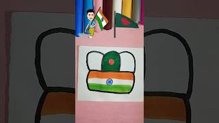 🇮🇳🇧🇩 Flag Drawing 💐 shorts art viral flag drawing colour satisfyingflag [upl. by Fulbert]