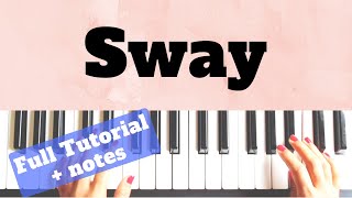 Sway  Michael Bublé  Both hands Piano Tutorial  Level 1  4  NOTES  slow [upl. by Siram]