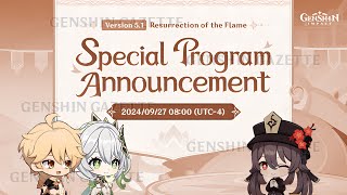 NEWS VERSION 51 SPECIAL PROGRAM DATE ANNOUNCED  XILONEN WEAPON NERF  Genshin Impact [upl. by Atla655]