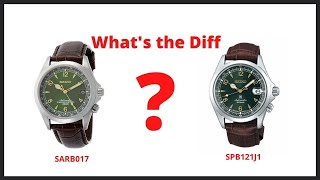 REVIEW Seiko Alpinist SARB017 compared with SPB121J1 [upl. by Dougal700]