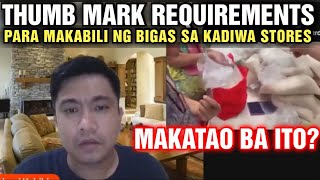 GRABE THUMBMARK AT VALID ID REQUIREMENTS PARA BIBILI NG BIGAS SA KADIWA STORES [upl. by Andrews]