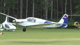 Fournier RF4 D takeoff and flyby at Airfield Ferlach  OE9085 [upl. by Florinda830]