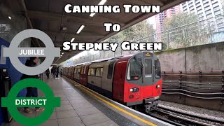 LONDON UNDERGROUND JOURNEY  Canning Town to Stepney Green [upl. by Ahsikin]