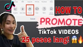 Tiktok PROMOTIONquot FEATURE  HOW TO PROMOTE TIKTOK VIDEOS TO GET MORE FOLLOWERS  TUTORIALS [upl. by Ettereve]