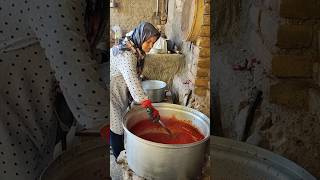 From fresh tomatoes to paste easy tomato paste recipe🍅🍅🍅shortsvillagelifefoodcooking [upl. by Shanly182]