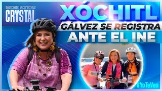 Xóchitl Gálvez llega en bicicleta para registrarse ante el INE  Noticias con Crystal Mendivil [upl. by Aisinut]