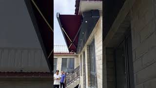 Two sets of outdoor box awnings are installed sunshade  LED lighting awning [upl. by Esnohpla]