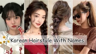 Korean hairstyle with nameKorean hairstyle for girlHairstyle with bangsKorean hair transformation [upl. by Einnij]