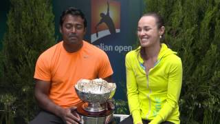 Mixed doubles Martina Hingis and Leander Paes interview  Australian Open 2015 [upl. by Romito]