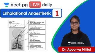 Inhalational Anesthestic L 1 Unacademy NEET PG  Dr Apoorva Mittal [upl. by Panchito]