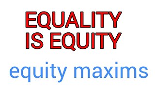 equality is equity [upl. by Klusek146]