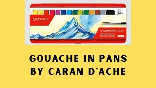 Amazing Gouache in pans by Caran dAche 15 colors review and demo sketch [upl. by Llet]