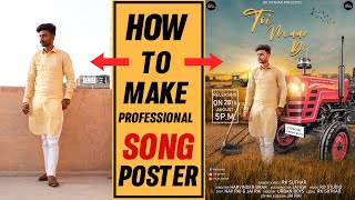 How to Create Professional Song Poster Design  Photoshop Tutorials [upl. by Sivatnod16]