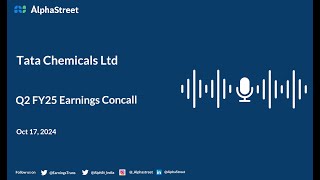 Tata Chemicals Ltd Q2 FY202425 Earnings Conference Call [upl. by Katzen]