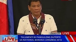 QRT Talumpati ni Pangulong Duterte sa National Banana Congress 2016 [upl. by Wildee790]