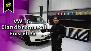 VW T5 25 TDI Handbremse Einstellen  VW T5 Adjust handbrake  VitjaWolf  Tutorial [upl. by Abijah]