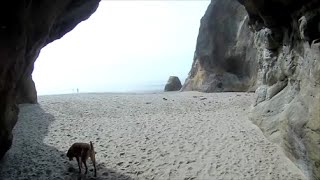 Hiking on Cannon Beach to Hug Point Park  Cannon Beach Oregon  August 27 2015 [upl. by Eustace]