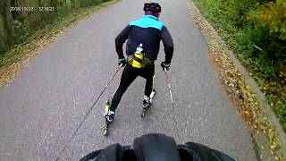 Rollerski GoPro uphill intervals 3×23k Afton Minnesota Trading Post 3rd and final interval [upl. by Enahsal34]