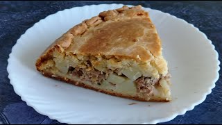 Simple Pie With Minced Chicken and Potatoes  Easy Dinner Recipe [upl. by Anibas]