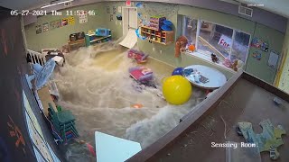 Video shows the moment a Wentzville day care flooded during storms [upl. by Naoj]