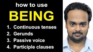 How to Use BEING  Passive voice Gerund Participle Clause  Useful Vocabulary amp Practice Exercises [upl. by Kitrak]