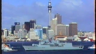 HMNZS Te Kaha Arrives in Auckland New Zealand 1997 [upl. by Einberger]