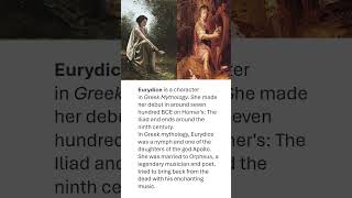 Who is Eurydice  Greek mythological character Greek tragedy character shorts englishliterature [upl. by Hollah966]