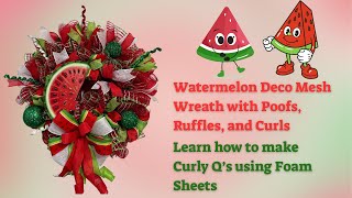 Watermelon Deco Mesh Wreath with Evergreen Base Crafting with Hard Working Mom How to DIY [upl. by Huesman392]