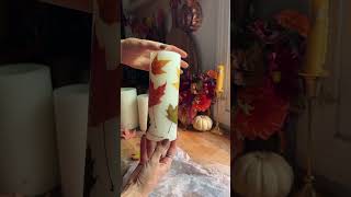 DIY Fall Candles🍁🍁🍁 candlemaking viral shorts diycandle [upl. by Asillim]