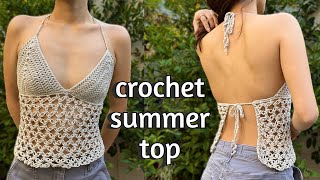 Crochet Summer Top Tutorial [upl. by Llednyl185]