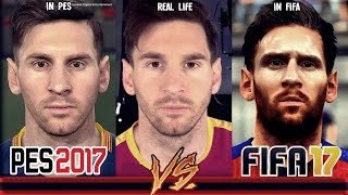 PES 2017 VS FIFA 17  FACES DO MESSI COMPARISON MESSI [upl. by Winona]